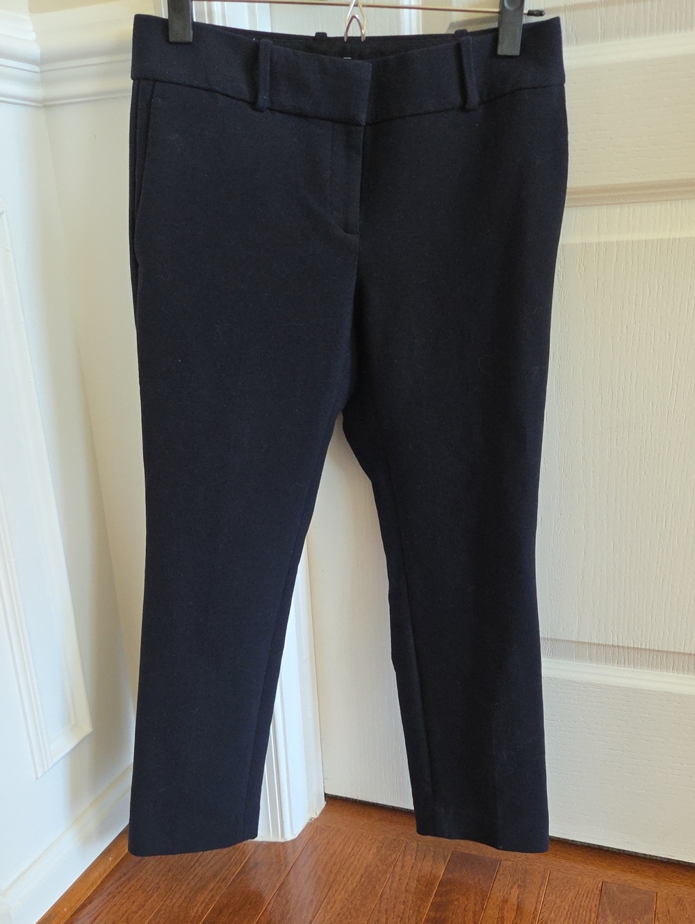 Ann Taylor Navy Cropped Ponte Pants - Tailored Ankle Length